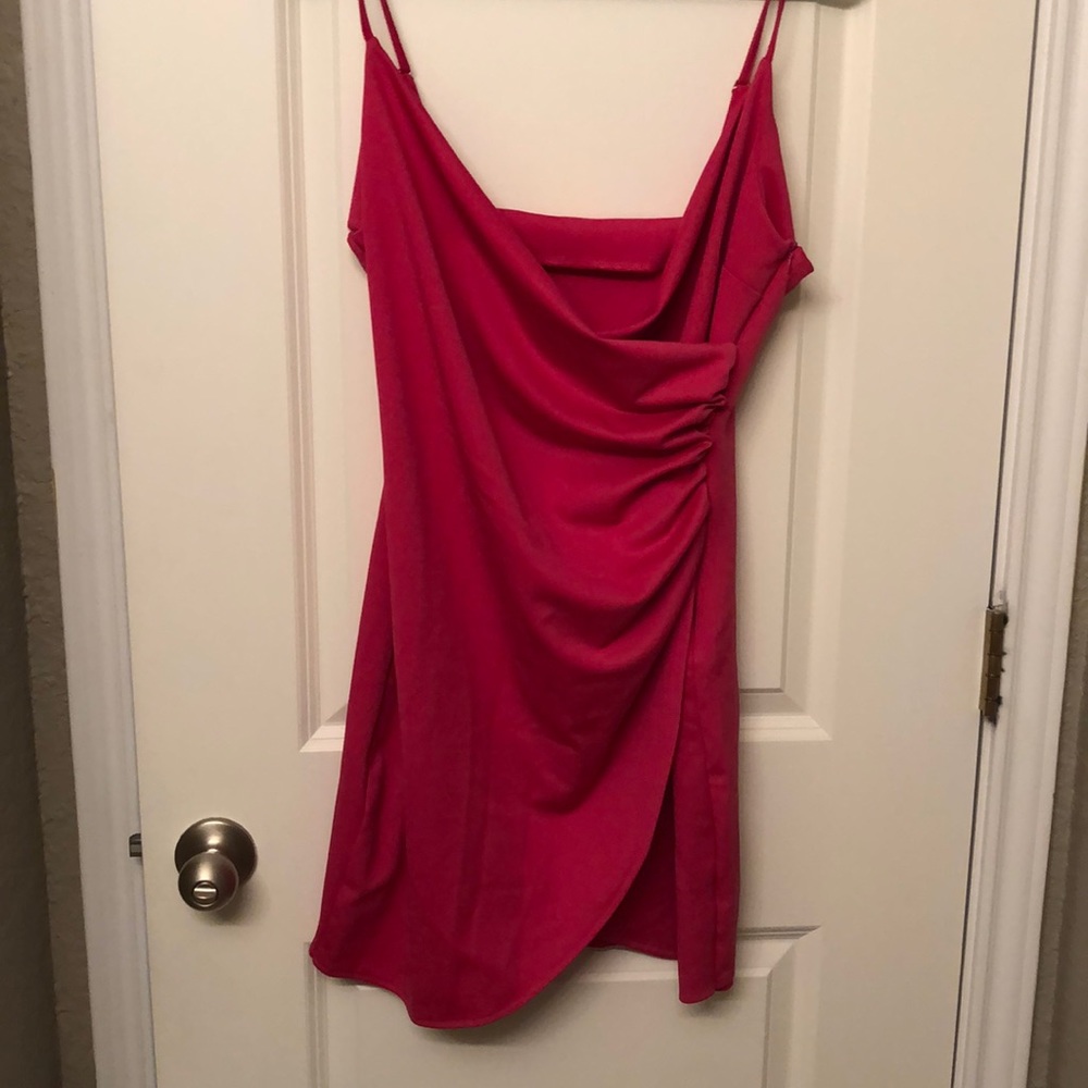 Hot pink mini dress